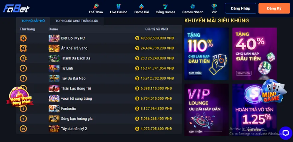 Các loại kèo cược tại 98win1